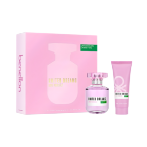 SET BENETTON UNITED DREAMS LOVE YOURSELF 2PZS WOMAN 80ML EDT SPRAY/ BODY LOTION 75ML